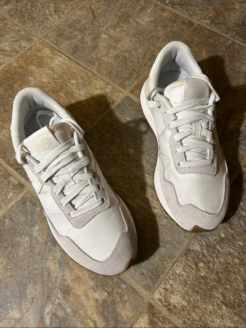 New Balance Women's Cream & White Retro-Inspired Sneakers